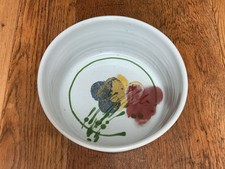 DARTINGTON POPPY DESIGN 10” Handled Serving Bowl JANICE TCHALENKO Studio Pottery