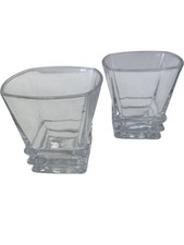 Van Daemon Clear Glass Art Deco Whisky Glasses - Set of 2