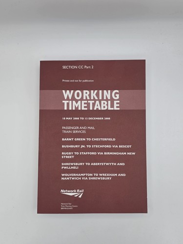Network rail working timetable - network,