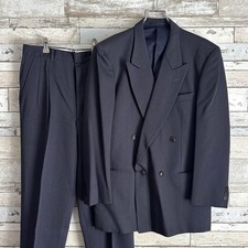 Very Good Condition 90's Vintage Suit Setup Double Breasted Navy M