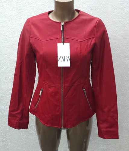 Zara women red leather - zara,