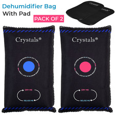 2 x1kg Car Home Dehumidifier Large Dry Bag Moisture Killer Absorber Pad Reusable