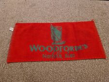 RARE VINTAGE WOODFORDES NORFOLK ALES BEER BAR TOWEL BREWERIANA