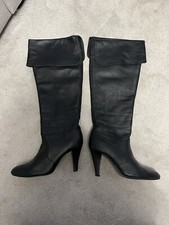 Black Leather Knee High & Over the Knee Boots by River Island