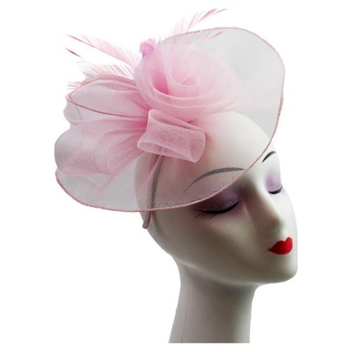 Rose flower feather fascinator - feather,
