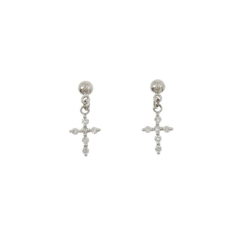 Authentic k18wg cross diamond - k18wg,