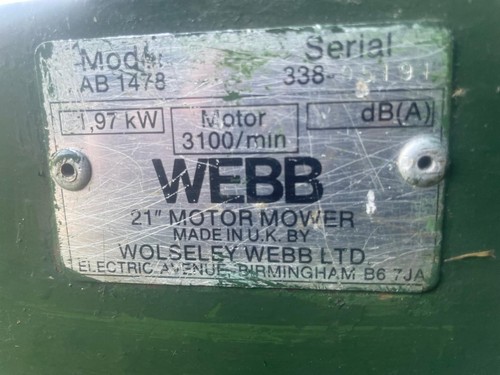 Webb lawnmower ab1478 inch - lawnmower,