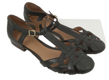 Clarks Artisan Women's Henderson Luck Sandals Size 7 Black T-Bar Strap Used F1