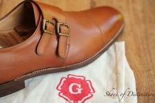Grenson Tan Leather Double Monk Shoes Men's UK 8 F EU 42 US 9