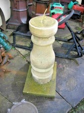 SOLID BRASS SUN DIAL - GARDEN ORNAMENT APPROX 650 mil HIGH X 220 dia, BIRD BATH