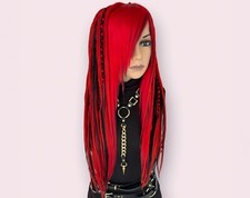 Black & Red Faux Locs Wig
