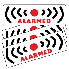 4 x Stickers Alarmed Security Signs Car Taxi Alarm Device Warning Labels G32