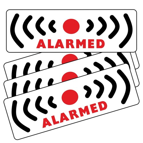 Stickers alarmed security - x,