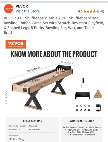 9ft shuffleboard table built - shuffleboard,