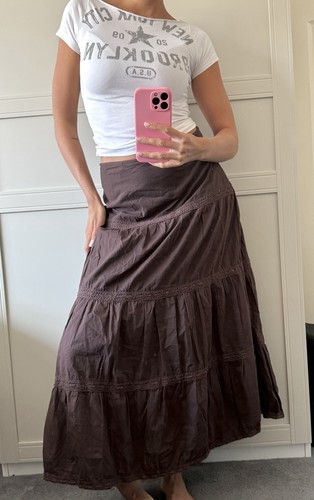 Vintage brown maxi - maxi, skirt