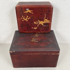 2 Vintage Japanese Lacquered