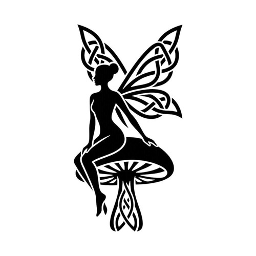 Celtic mushroom fairy sticker - fairy,