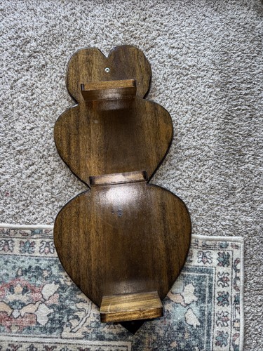 Vintage wooden heart - wooden, shelf