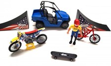 NewRay Model Die Cast Nitro Circus Play Set, with Pastrana MX Bike, 1:18 Scale,