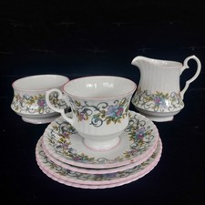 Vintage Royal Windsor Trellis Rose Tea Set Fine Bone China England