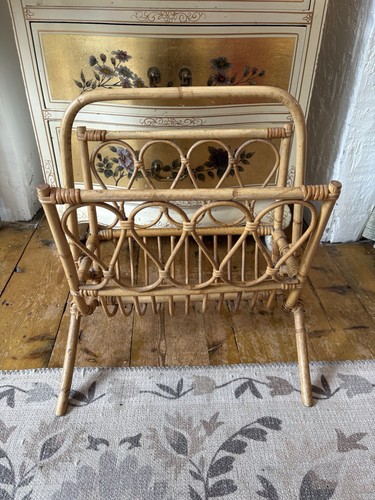 Vintage rattan cane magazine - vintage,