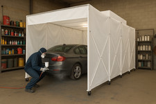Paint room retractable spray - paint,