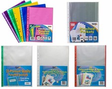 Punched pockets filing clear - punched,