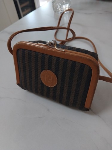 Fendi brown pequin pochette - brown,