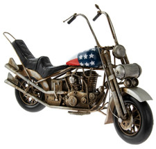 Metal Tin USA Motorbike Model