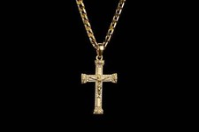 Men 9ct gold crucifix - men,
