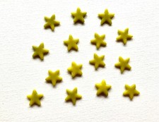 Pack of 15 yellow stars for glass fusing made with Bullseye 90coe glass