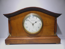 Mappin & Webb Clock Mahogany Banded Veneers French Movement Wind Up-for Repair