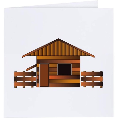 Log cabin greeting cards - 'log, cabin'