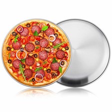 Set of 2 Pizza Tray, 12 " Stainless Steel Pizza Pan Oven Tray, Round Baking Tray