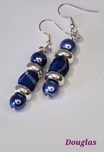Tartan earrings clan plaid - clan,