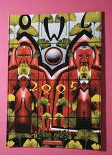 GILBERT & GEORGE, 'COWLS'  Hand signed  exhibition art card, 2005.