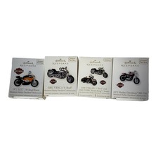 Lot of 4 Hallmark Harley-Davidson Mini Ornaments XR-750, V-Rod, Road King