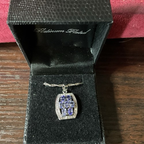 Platinum plated tanzanite - plated,