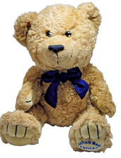 ALLDERS JOSHUA BEAR with BOW CUDDLY 12"PLUSH SOFT TOY TEDDY BEAR RARE VINTAGE