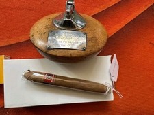 Royal Engineers Military Ronson Table Lighter Solid Silver & Mahogany 1957