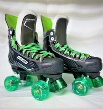 Bauer XLS custom quad roller skates with Ventro Pro wheels & ABEC 7 bearings
