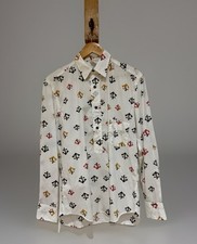 Adam Kimmel Men's Anchor Nautical Printed Pullover Half Button Dress Shirt Sz S