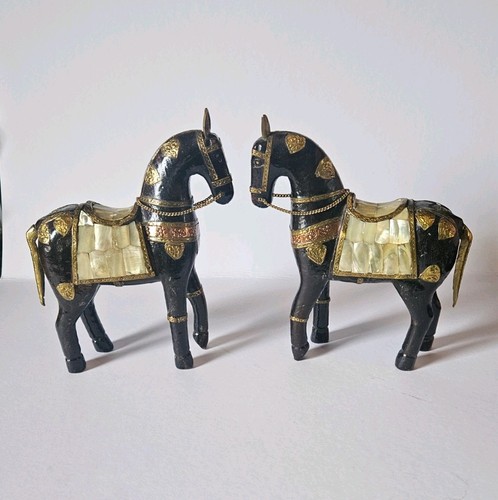 Pair vintage hand carved - pair,