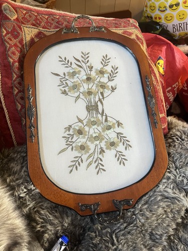 Vintage tray cloth cotton - tray,