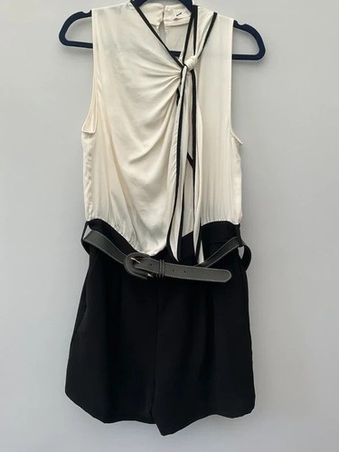 Zara contrast belted playsuit - belted,