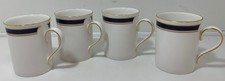 Royal Grafton Warwick Mugs Set of 4 Blue White Gold Fine Bone China