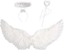 3 PCS White Angel Fancy Dress
