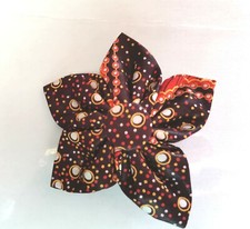 NEW Pretty Orchid Flower Hair Clip, Assorted Colour African Fabric Snap Clip