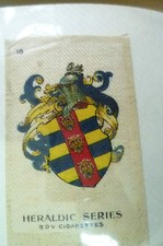 B.D.V. Cigarettes Silk- HERALDIC SERIES, No.18 (Org*, apx. 7x4.5 cm)