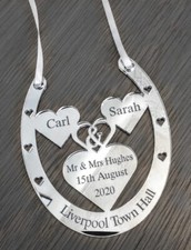 Wedding Day Gift Good Luck Horse Shoe personalised for Bride and Groom 